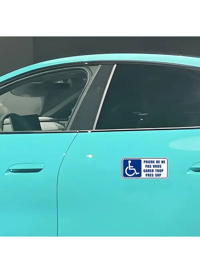 2pcs Wheelchair Access Warning Stickers Please Do Not Park Too Close Blue White PVC Decals 7x3 2 Inch - Image 3