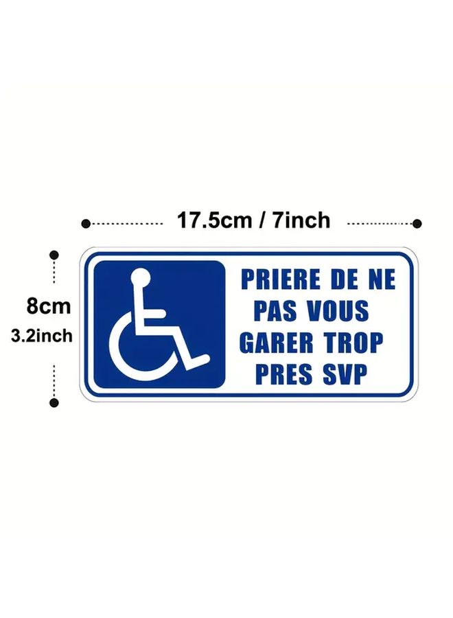 2pcs Wheelchair Access Warning Stickers Please Do Not Park Too Close Blue White PVC Decals 7x3 2 Inch - Image 2