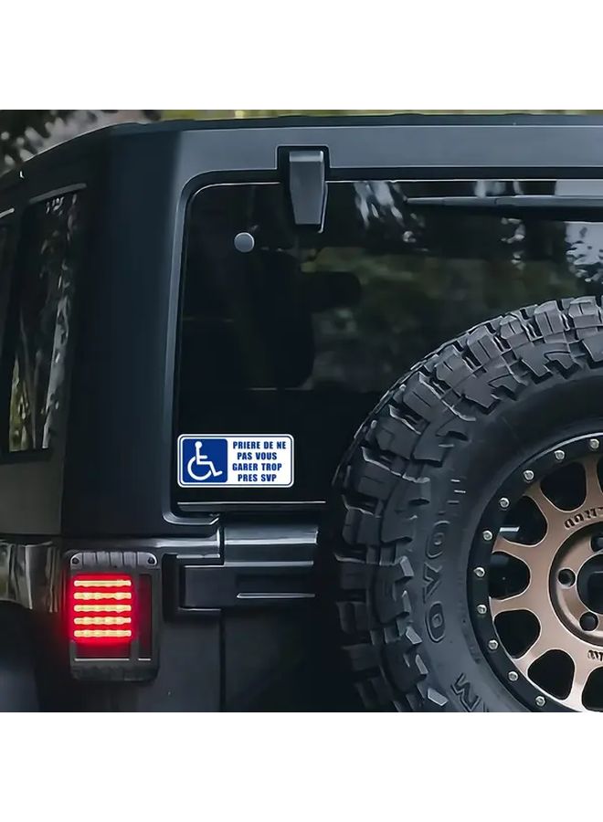 2pcs Wheelchair Access Warning Stickers Please Do Not Park Too Close Blue White PVC Decals 7x3 2 Inch - Image 5