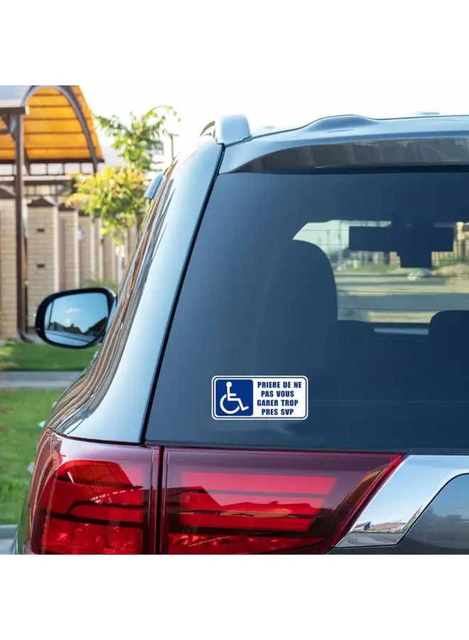 2pcs Wheelchair Access Warning Stickers Please Do Not Park Too Close Blue White PVC Decals 7x3 2 Inch - Image 4