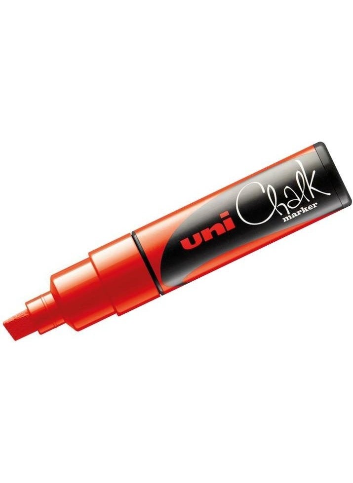 Uni Chalk Marker Wet Wipe Pwe-8k Cut Tip Liquid Chalk Pen Red 