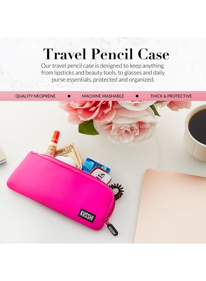 KUSSHI Neoprene Zipper Makeup Brush Pouch And Travel Pencil Case For Beauty Tools, Pencils, Brushes & Small Accessories - Makeup Brush Bag Pouch For Organization And Travel Items - Image 2