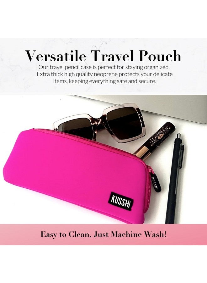 KUSSHI Neoprene Zipper Makeup Brush Pouch And Travel Pencil Case For Beauty Tools, Pencils, Brushes & Small Accessories - Makeup Brush Bag Pouch For Organization And Travel Items - Image 4