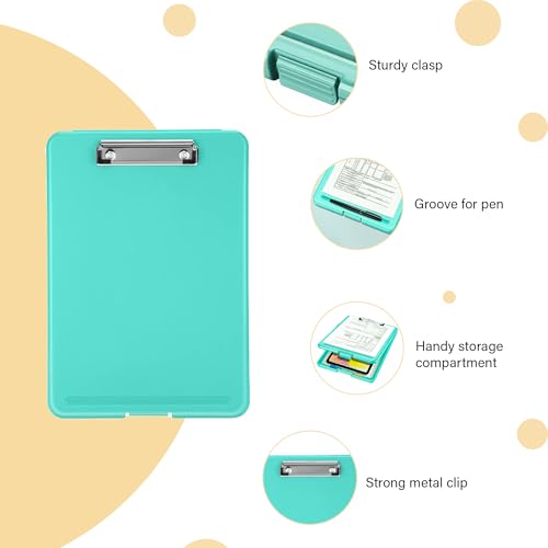 oddpod™ Praise A4 Clip Pad/Clipboard with Storage Case for Paper and Document Storage 83002 (Aqua) - Image 4