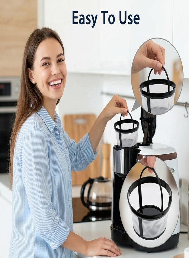 Heran 4 Pack Reusable Coffee Filter Basket with Handle Compatible with Mr. Coffee 4-5 Cup Coffee Makers Universal Replacement Nylon Mesh Filters for Most Coffeemakers and Brewers - Image 5