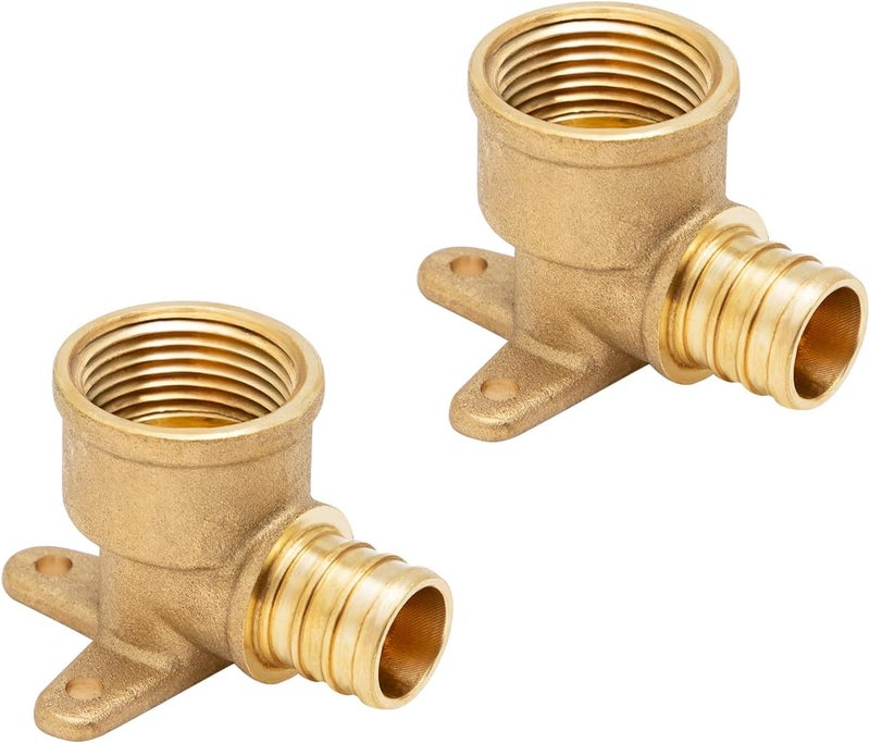 SUNGATOR 2-Pack 3/4" Pex Drop Ear Elbow, No Lead Brass, 3/4 Inch Pex Fittings - Image 1