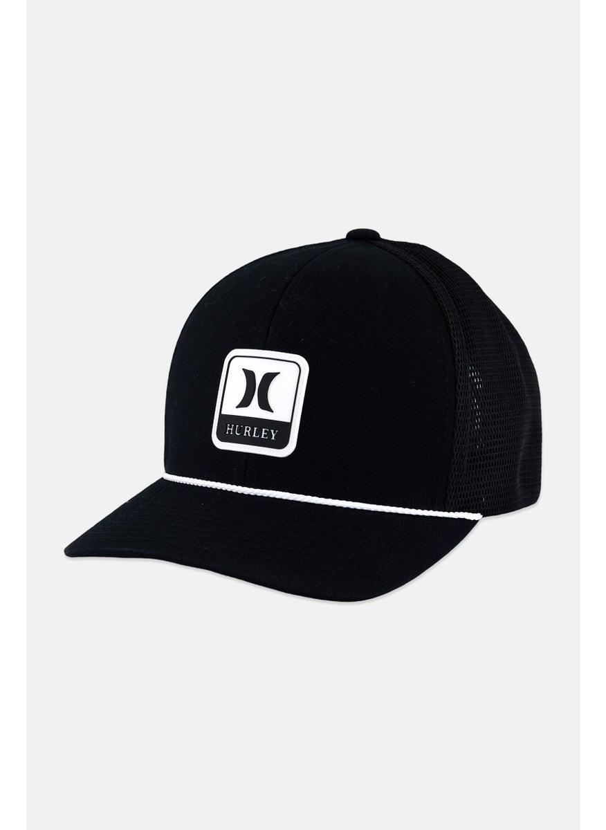 Hurley Men Brand Logo Icon Trucker Hat, Black  - Image 1