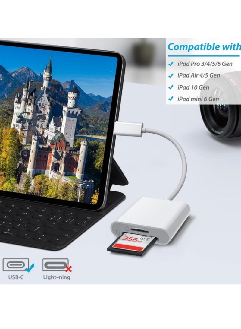 USB C SD card reader, camera card viewer reader SD card reader adapter for iPhone 15/Pro Max/Pro/Plus, iPad Pro, MacBook Pro/Air, Galaxy S8 to S23  - Image 5