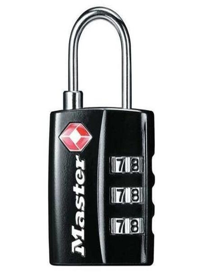Master Lock 4680DBLK TSA Set Your Own Combination Accepted Black, 4-Pack, 4 Piece