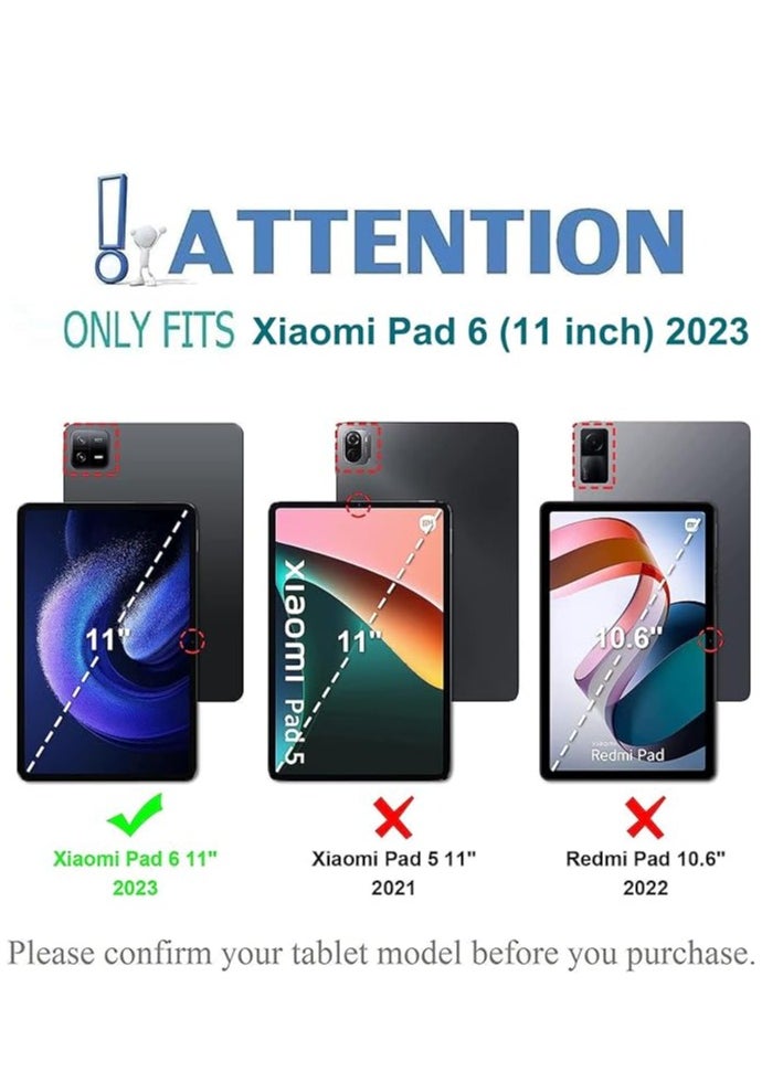 ماركة غير محددة حافظة لوحة مفاتيح لجهاز Xiaomi Pad 6 / Pad 6 Pro 11 بوصة 2023 اللوحي، غطاء حامل رفيع من البولي يوريثان مع لوحة مفاتيح لاسلكية قابلة للفصل مغناطيسيًا بتقنية البلوتوث (Xiaomi Pad 6/6 Pro 11)  - Image 2