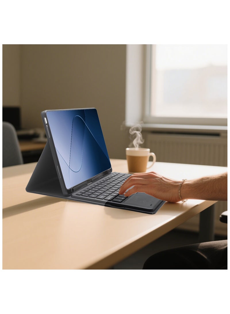 Keyboard Case for Xiaomi Pad 6 / Pad 6 Pro 11 Inch 2023 Tablet, Slim PU Stand Cover with Magnetically Detachable Wireless Bluetooth Keyboard