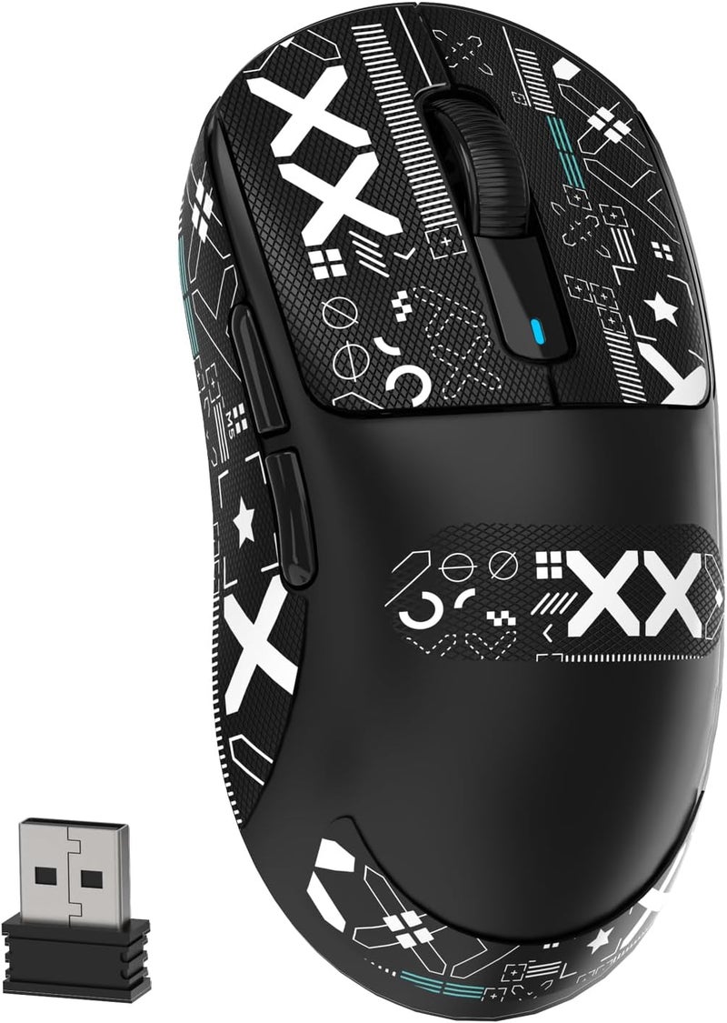 MAMBASNAKE Attack Shark X3 Wireless Gaming Mouse, 49g Ultralight, PixArt PAW3395 26000 DPI, Bluetooth/2.4Ghz /Wired Tri-Mode, 200Hrs Rechargeable Battery, Kailh GM8.0 Switch for MAC/Win - Black&Tape - Image 1