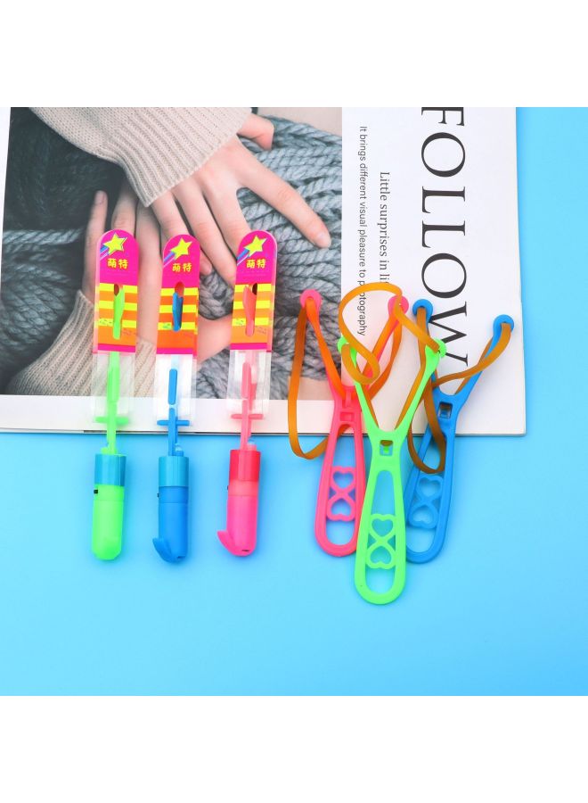 Glowing Bamboo Dragonfly Stall Toy Night Market Rocket Flashing Slingshot Arrow Glowing Toy Fun Play For Kids-Color:Whistle Rocket Blue Light (Meng Special) (Mixed Color) - Image 1