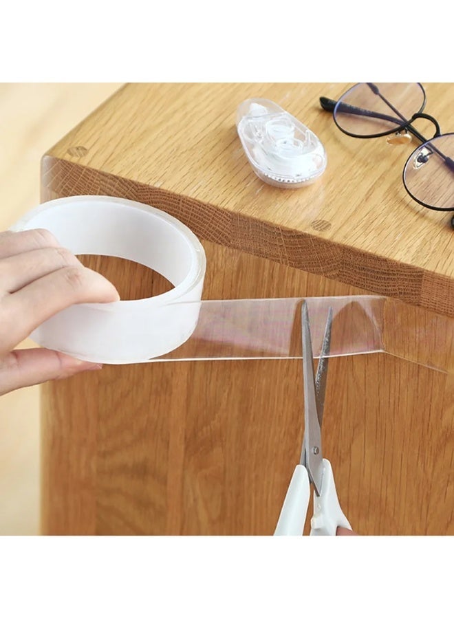 TASTRADE 5-Meter Double-Sided Nano Mounting Tape - Heavy-Duty Clear Adhesive | Washable, Removable and Traceless Multi-Surface Tape - Image 4
