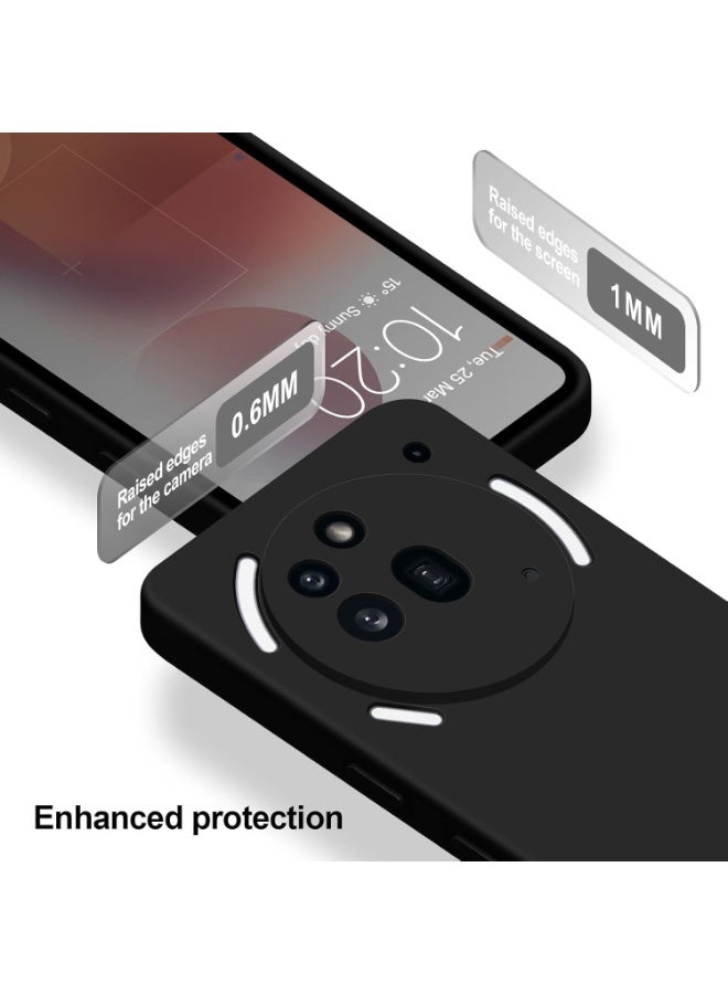 Muzz غطاء خلفي لهاتف Nothing (3a) Pro | سيليكون مرن غير لامع | حماية من نتوء الكاميرا | غطاء خلفي مطاطي مضاد للصدمات من جميع الجوانب لهاتف Nothing (3a) Pro باللون الأسود - Image 2