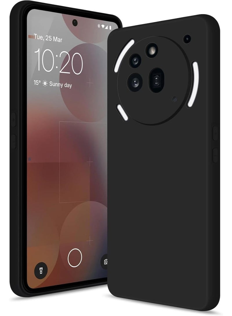 Muzz غطاء خلفي لهاتف Nothing (3a) Pro | سيليكون مرن غير لامع | حماية من نتوء الكاميرا | غطاء خلفي مطاطي مضاد للصدمات من جميع الجوانب لهاتف Nothing (3a) Pro باللون الأسود - Image 1