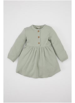 DeFacto Babygirl Regular Fit Bike Neck Long Sleeve Knitted Dress  - Image 1