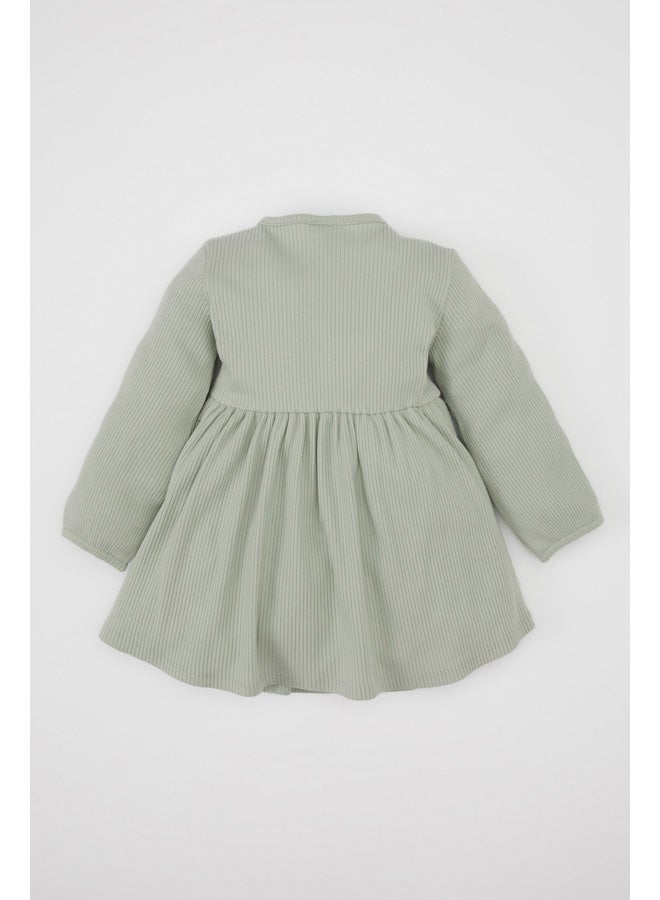 DeFacto Babygirl Regular Fit Bike Neck Long Sleeve Knitted Dress  - Image 5