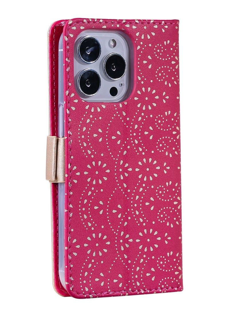 Suteni Lace Zipped Protective Leather Flip Cover Card Slots Phone Case for iPhone - Image 2