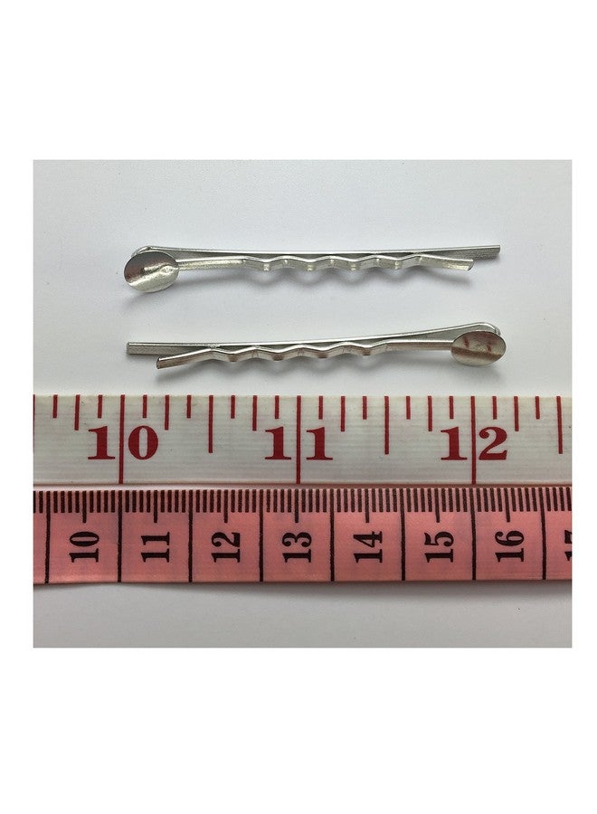 All In One 50Pcs 55Mm Silver Tone Bobby Pins Hair Clips With Glue On Flat Pads For Diy - Image 4