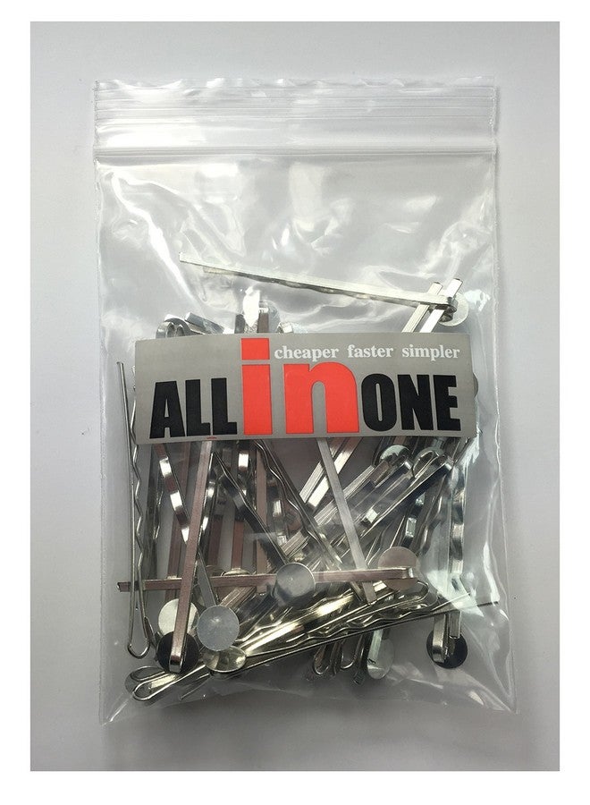 All In One 50Pcs 55Mm Silver Tone Bobby Pins Hair Clips With Glue On Flat Pads For Diy - Image 5