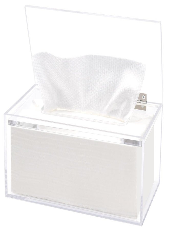 DELIPPLY Wipes Holder Container Refillable, Acrylic Dispenser Box for Disposable Wipes, Rectangle Disposable Face Towels, Clear - Image 1