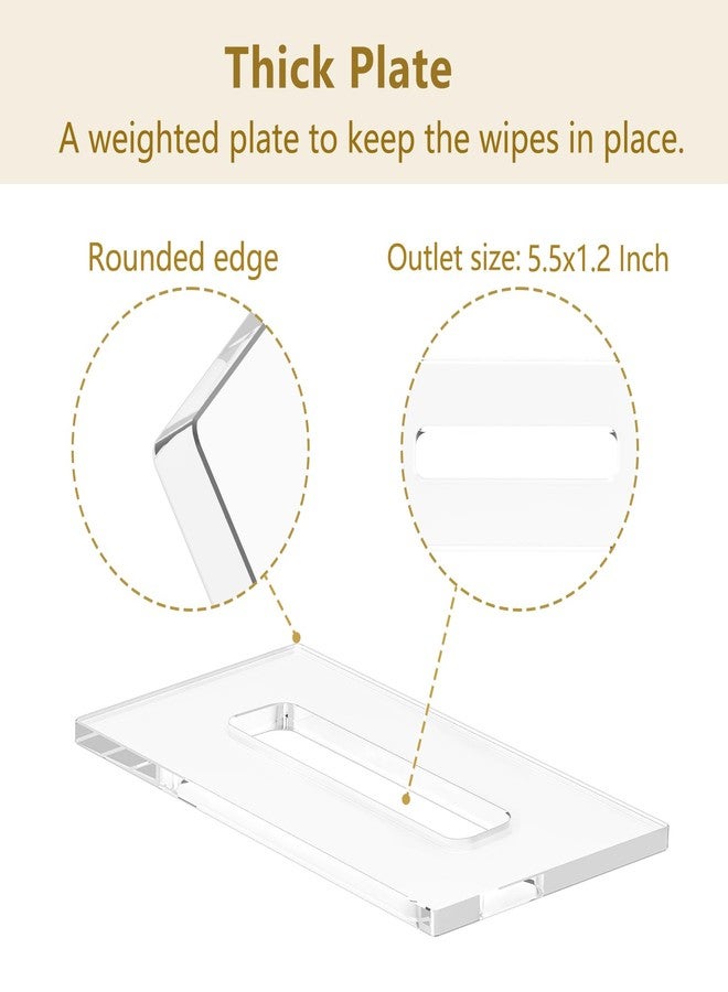 DELIPPLY Wipes Holder Container Refillable, Acrylic Dispenser Box for Disposable Wipes, Rectangle Disposable Face Towels, Clear - Image 3