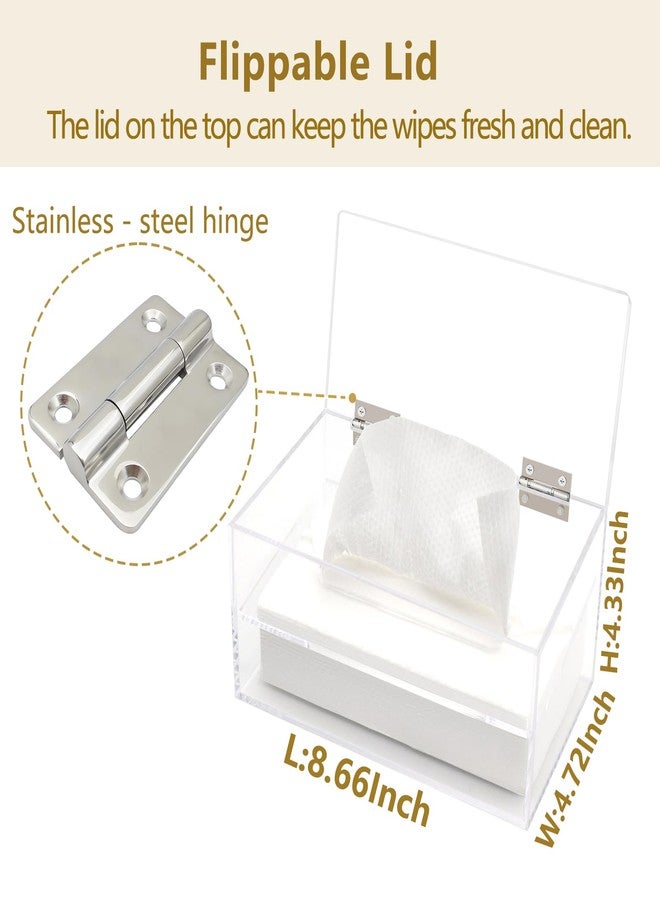 DELIPPLY Wipes Holder Container Refillable, Acrylic Dispenser Box for Disposable Wipes, Rectangle Disposable Face Towels, Clear - Image 2