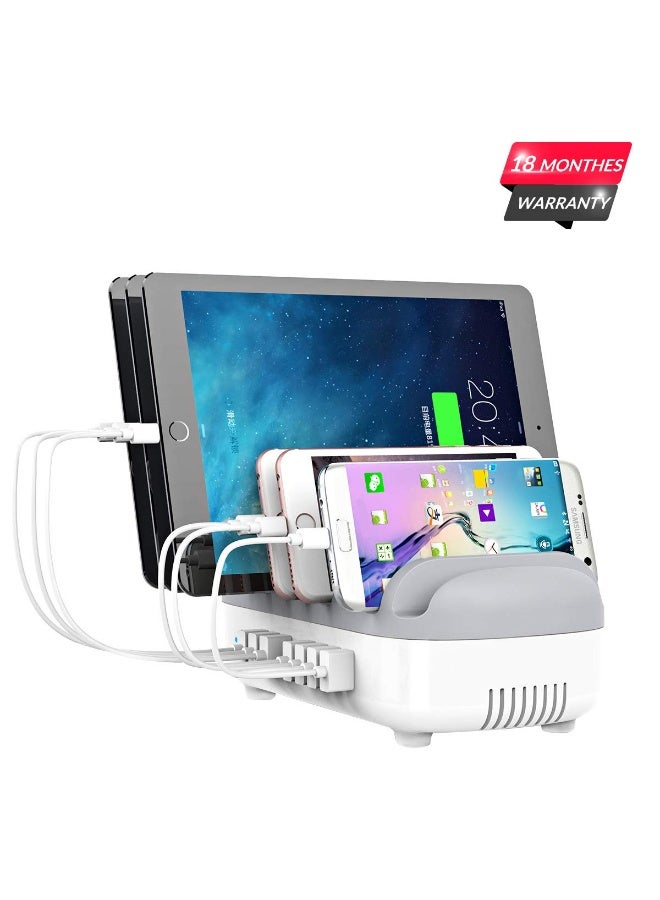 ORICO USB Charging Station, 40W Charging Docking Organizer for Multiple Devices, 5-Ports USB Charging Station Compatible with iPad, iPhone, Tablet, Kindle and Cell Phones (Cables not Included) - Image 5