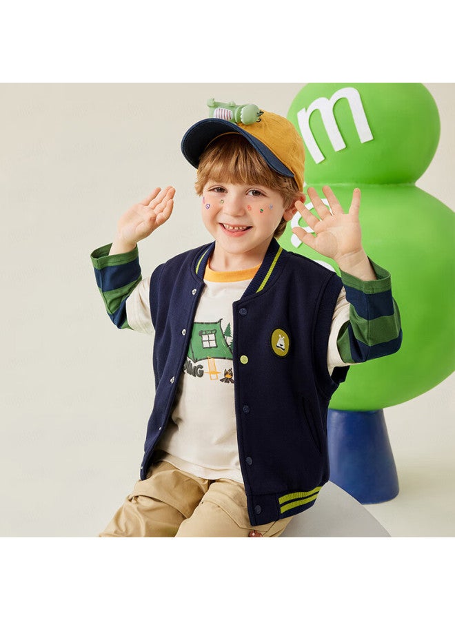 Mqdmini Boys' Spring Vest Children's Waistcoat Baby Versatile Lion Vest - Image 3