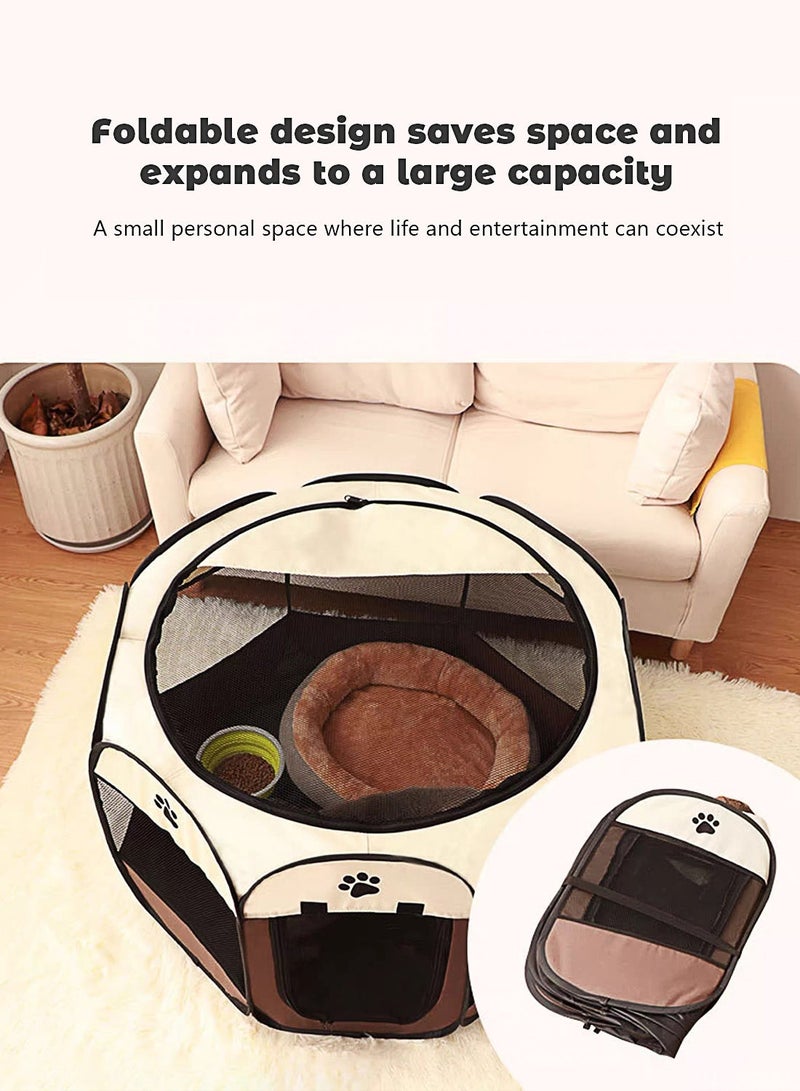 Portable cat cage suitable for cat rooms, foldable cat house, waterproof base with removable zipper, large size - Image 5