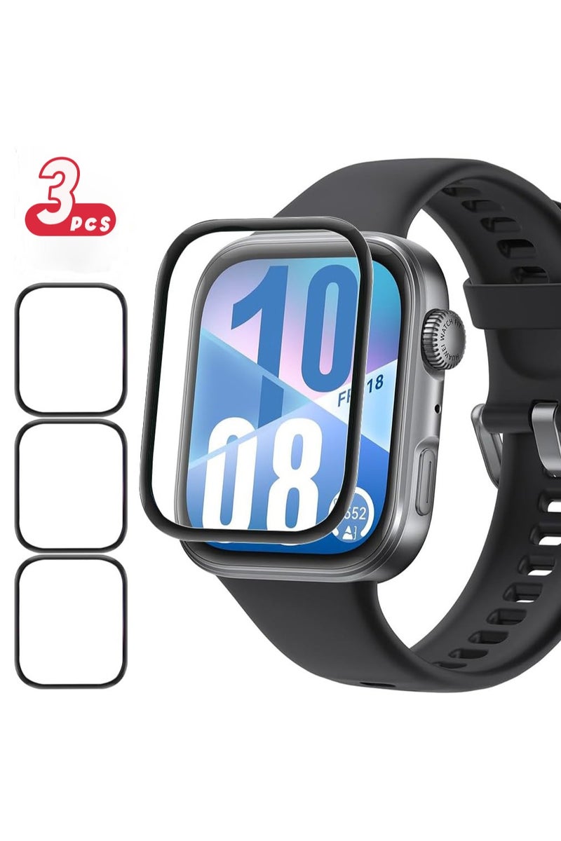 دكينج 3 قطع Huawei Watch Fit 4 Pro واقي شاشة HD واضح للخدش مضاد للرغوة مقاوم للتآكل 3D غطاء ملء الشاشة حافظة حافة منحنية واقي شاشة أسود - Image 1