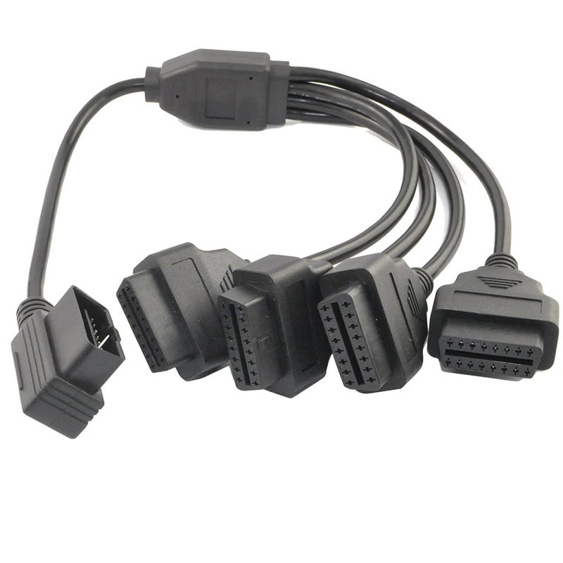 Ollgen 1.64 Feet 50Cm Obd Ii Obd2 16 Pin Right Angle 1 Male Splitter To 4 Female Extension Cable Car Diagnostic Extender Cord Adapter - Image 3