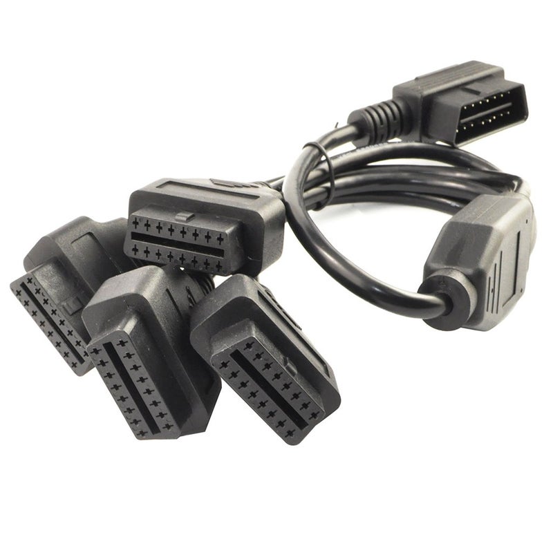 Ollgen 1.64 Feet 50Cm Obd Ii Obd2 16 Pin Right Angle 1 Male Splitter To 4 Female Extension Cable Car Diagnostic Extender Cord Adapter - Image 2