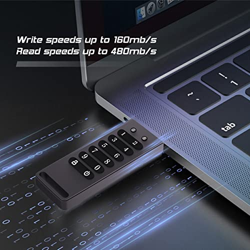 INNÃ”PLUS INNÔPLUS Secure Flash Drive 256-bit, 64GB Encrypted USB Drive, USB 3.0 Hardware Encryption Flash Drive, Password Protected Flash Drive, Compatible for MAC/Windows/Linux/Embedded System-Gray - Image 3