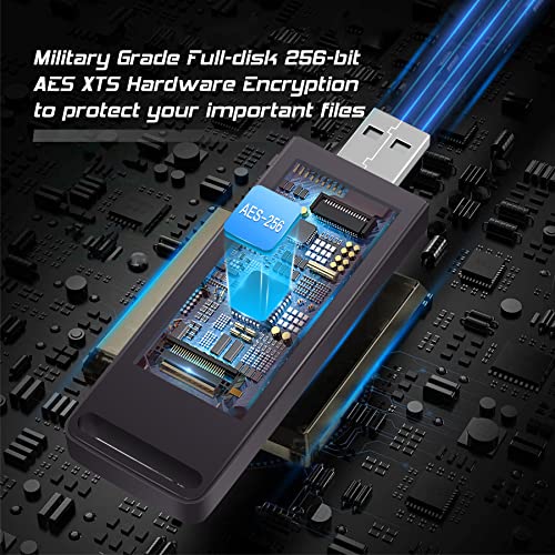 INNÃ”PLUS INNÔPLUS Secure Flash Drive 256-bit, 64GB Encrypted USB Drive, USB 3.0 Hardware Encryption Flash Drive, Password Protected Flash Drive, Compatible for MAC/Windows/Linux/Embedded System-Gray - Image 2