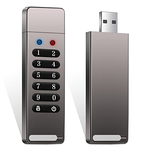 INNÃ”PLUS INNÔPLUS Secure Flash Drive 256-bit, 64GB Encrypted USB Drive, USB 3.0 Hardware Encryption Flash Drive, Password Protected Flash Drive, Compatible for MAC/Windows/Linux/Embedded System-Gray - Image 1