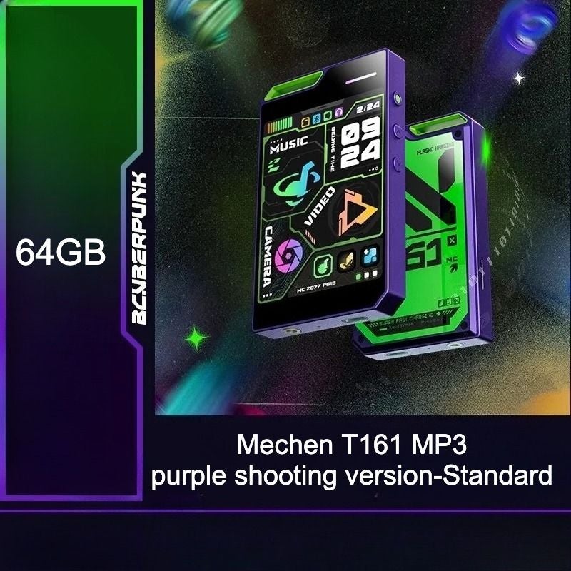 Mechen T161 Portable Bluetooth MP3 MP4 Player, HD Display Screen, 64gb, Purple - Image 1