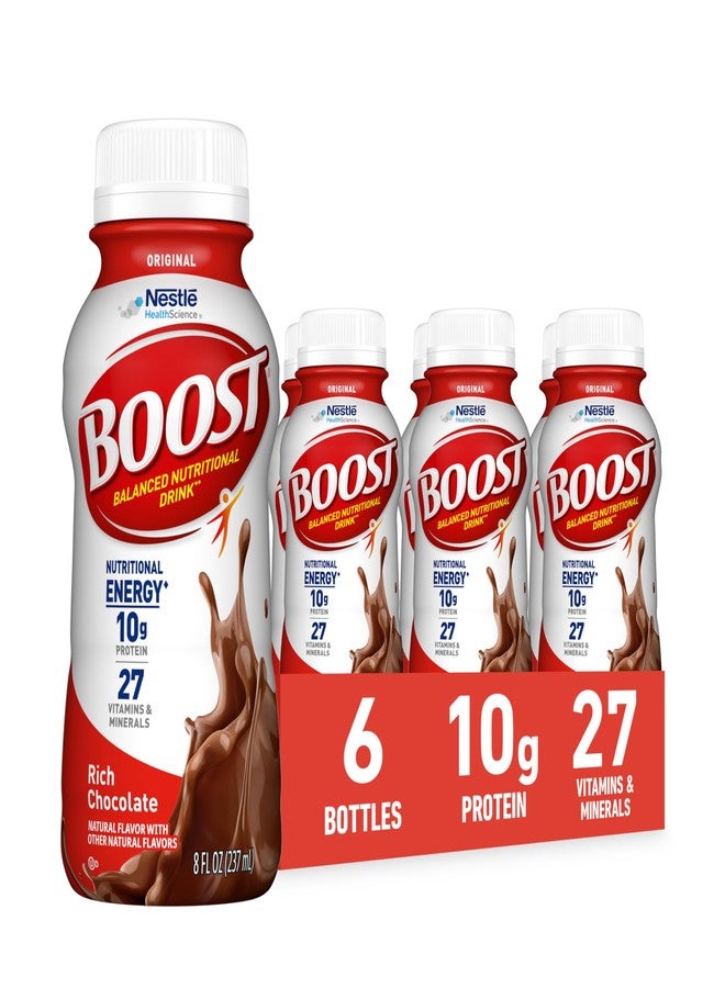 BOOST Original Ready to Drink Balanced Nutritional Drink, Rich Chocolate, 8 FL OZ (Pack of 6) - Image 1