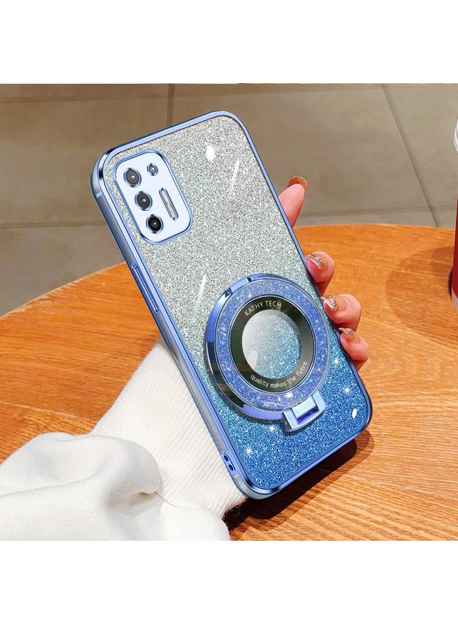 S-TOP Case For Motorola Moto G9 Plus Plated Gradient Glitter Round Holder TPU Phone Case - Image 1