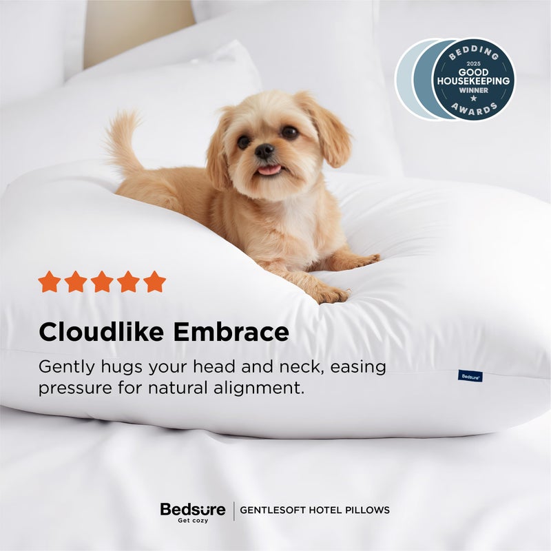 Bedsure Pillows Queen Size Set of 2 - Soft Bed Pillows for Sleeping 2 Pack, Fluffy and Supportive, Hotel Quality, Original Down Alternative Filling for Side, Back Sleepers - Image 5