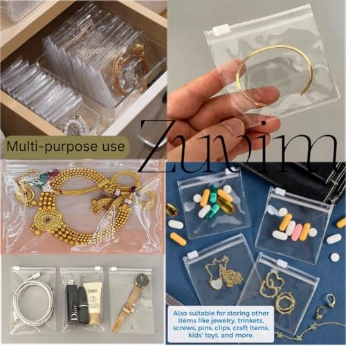Zuvim Multipurpose Transparent Storage Pouch, 25 Pack, 6x8 Inches, Transparent PVC, Zipper Closure, Jewelry, Makeup, Travel Accessories, Stationery, Personal Care Products - Image 4