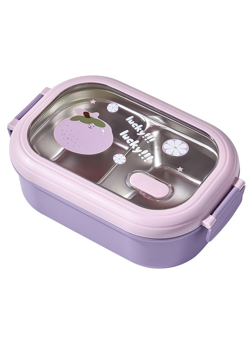 TYCOM Stainless Steel Lunch Box for Kid School Insulated Bento Lunch Box 2 Compartment Divided Lunch Containers with Lids Leakproof BFA Free Dishwasher Safe Fruit Purple. 