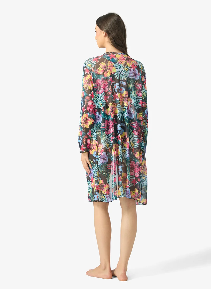ELLA Floral Print Swimsuit With Cover Up