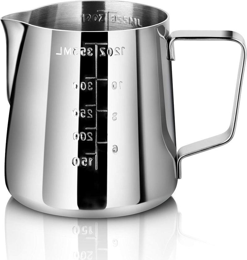 New Star Foodservice New Star Foodservice 28805 Commercial Grade Stainless Steel 188 Frothing Pitcher 12Ounce with Measurement Scale 