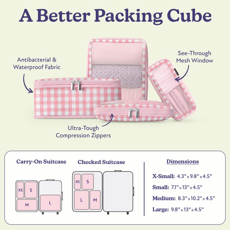 VANDEL Space-Saving Compression Packing Cubes for Kids + Women, Compressible Carry On Suit Case Organizer Luggage Kids Packing Cubes for Baby Bag Organizer Pouches for Luggage, Treavel Suitcase Cube - Image 3