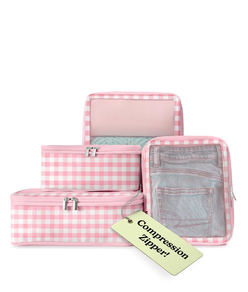 VANDEL Space-Saving Compression Packing Cubes for Kids + Women, Compressible Carry On Suit Case Organizer Luggage Kids Packing Cubes for Baby Bag Organizer Pouches for Luggage, Treavel Suitcase Cube - Image 1