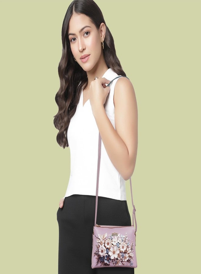 Nevis Women's Stylish Sling Bag, Crossbody Purse, Casual Fashion Handbag (PURPLE) - Image 3