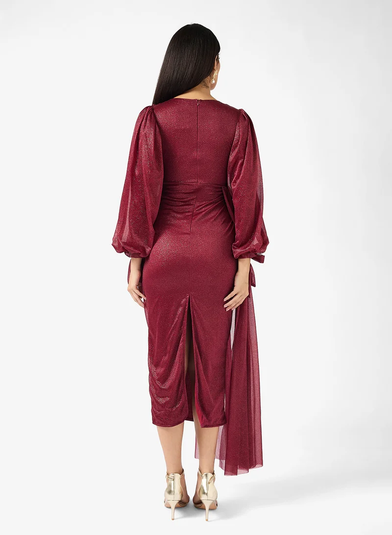Khizana Draped Shimmer Dress