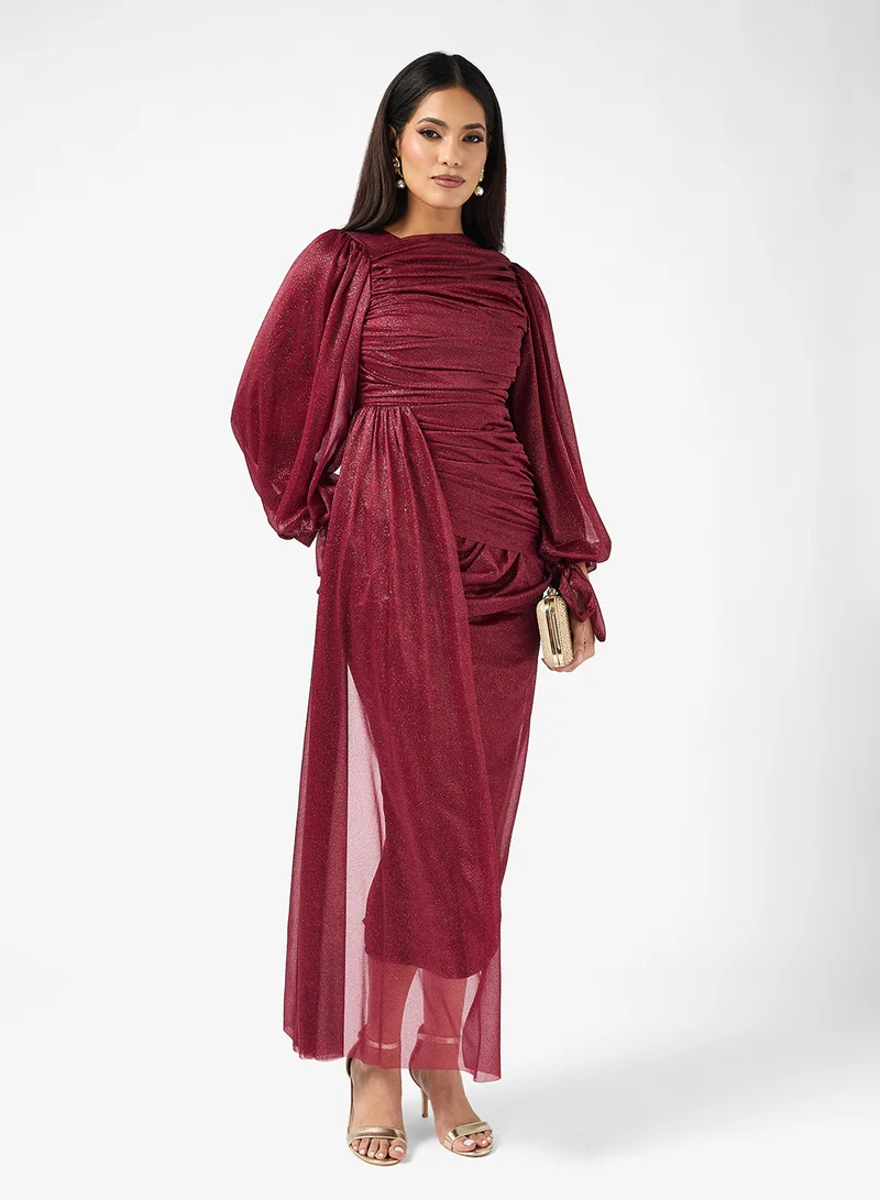 Khizana Draped Shimmer Dress